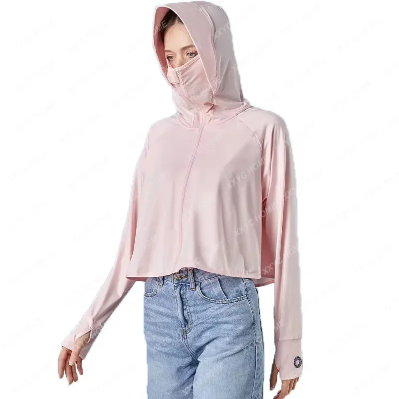 

Sun Protection Clothing Women's Summer UV Protection Thin Outdoor Breathable Sun Protection Blouse Ice Silk Clothes CoatCardigan