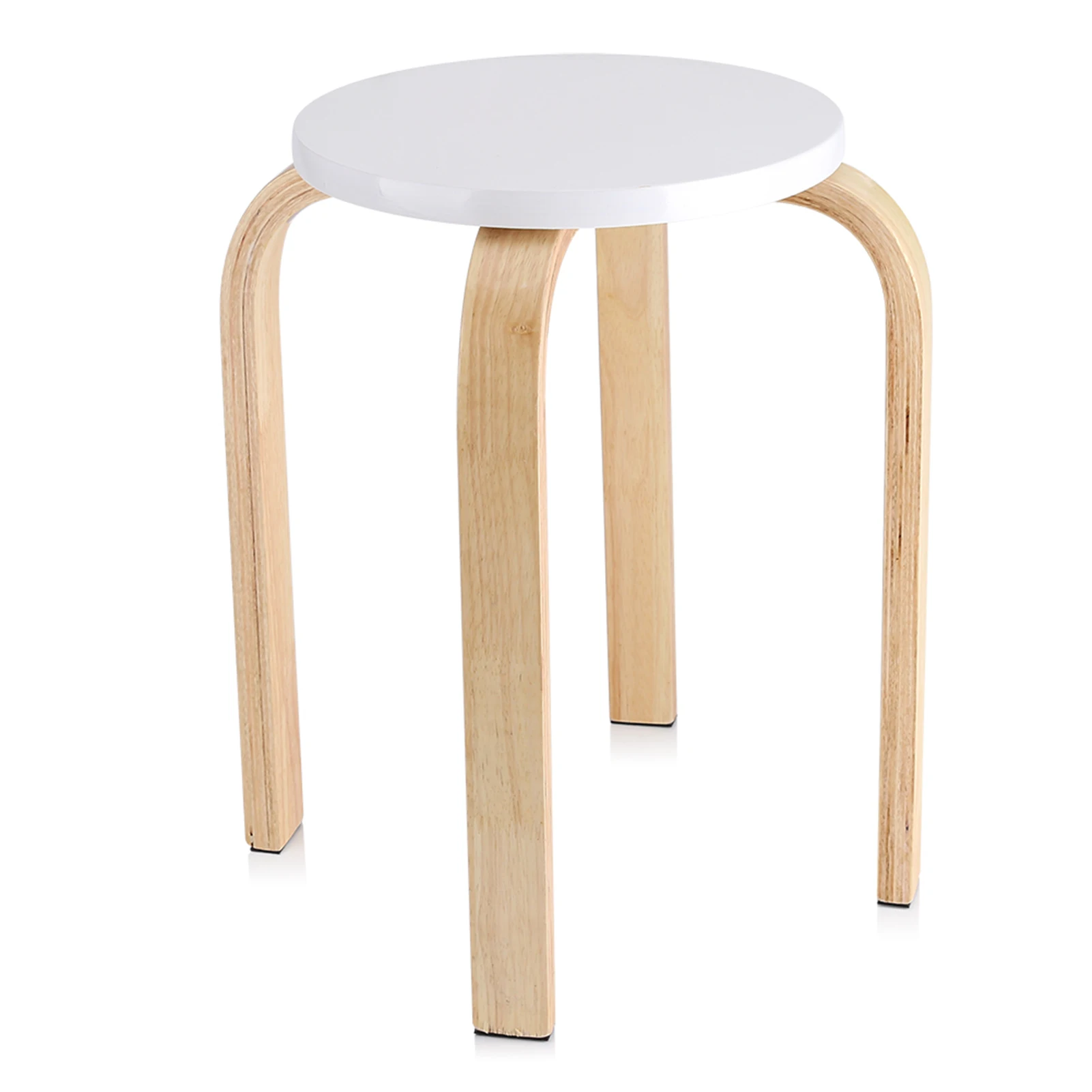 1Pc Anti-Slip Bent Wood Stacking Stool Candy Color Home Furniture Kids Room Decor