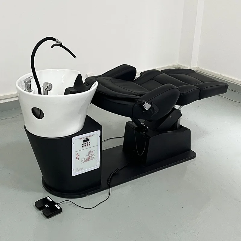 High-end Japanese electric massage shampoo bed, special for barber shop, seated semi-lying water circulation shampoo bed, flush