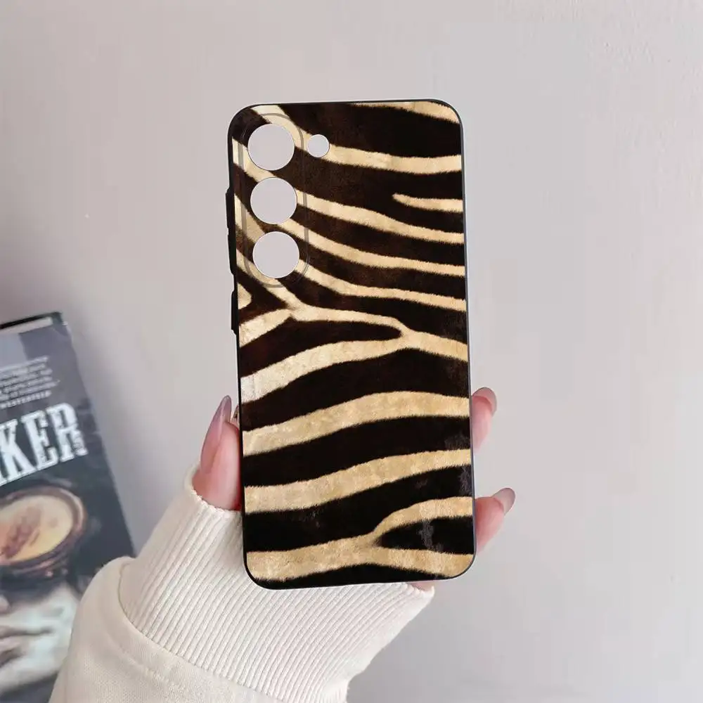 Custodia per telefono Zebra Skin per Samsung Galaxy A73,72,51,53,52,71,22,5G,Nota,J7,8,9 Cover morbida nera
