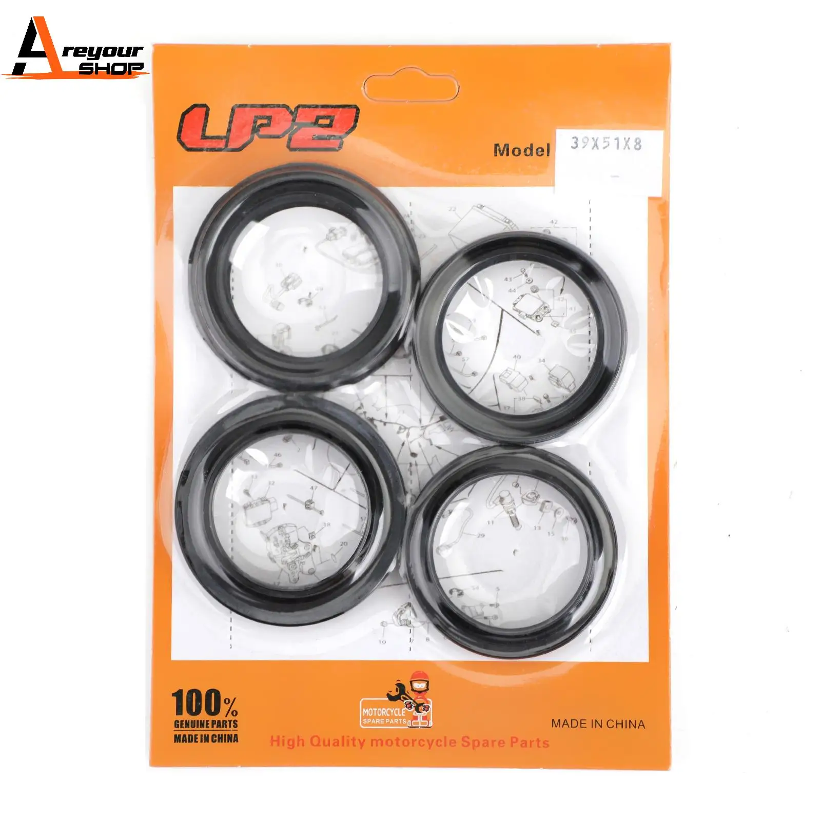 Areyourshop for Honda CB700SC VT600 Shadow VT600C Shadow VLX 51490-MR1-671 Front Fork Oil Seal Dust Cap Repair Rebuild Kit