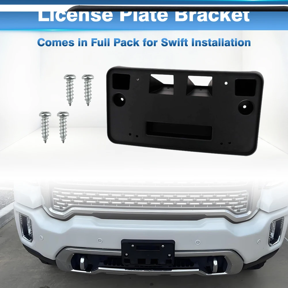 

For GMC Sierra 2500 3500 HD 2020 2021 2022 2023 Front Bumper License Plate Mounting Bracket GM1068228 84186107 17616102