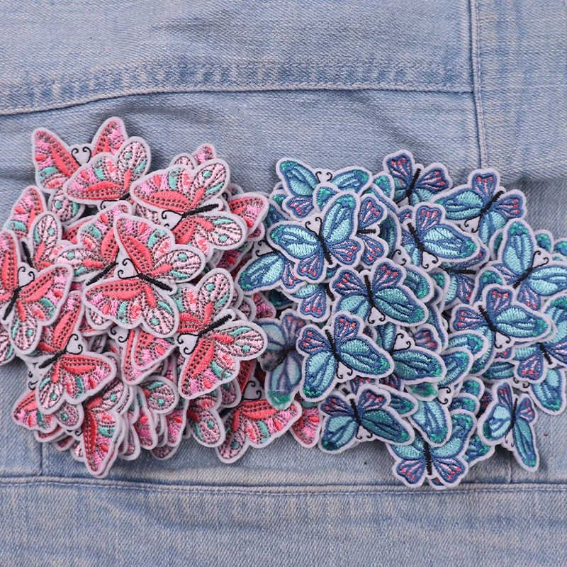

5/10 шт., вышитые нашивки с бабочками, мультяшные нашивки, железные нашивки для одежды, термоклеевые нашивки для украшения одежды, сделай сам
