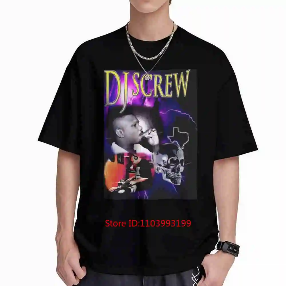 DJ Screw Chopped And Screwed Houston Rap Up Click UGK Short Sleeve Tee 100% Cotton T-Shirt