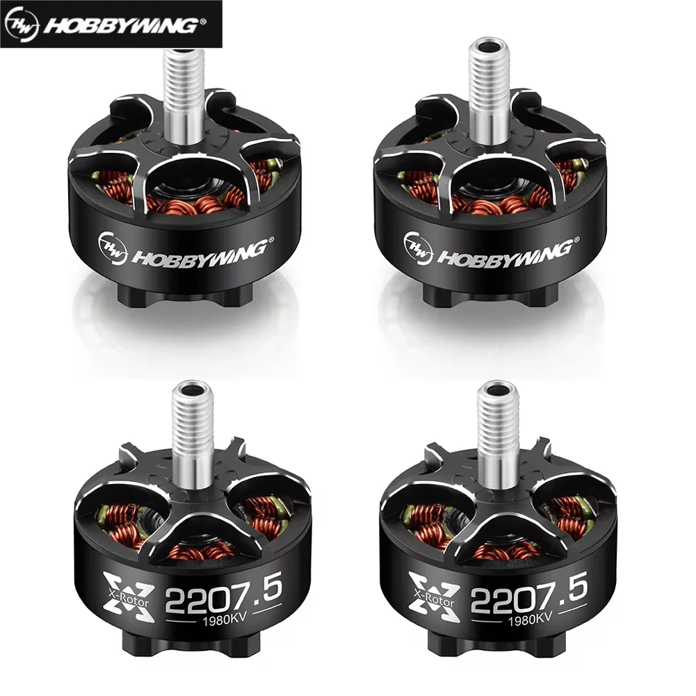 

4 шт. Hobbywing XRotor 2207.5 1980KV 1780KV 4 ~ 6S Lipo бесщеточный двигатель 5 мм вал подходит 5-дюймовый дрон для путешественников цветочных мух