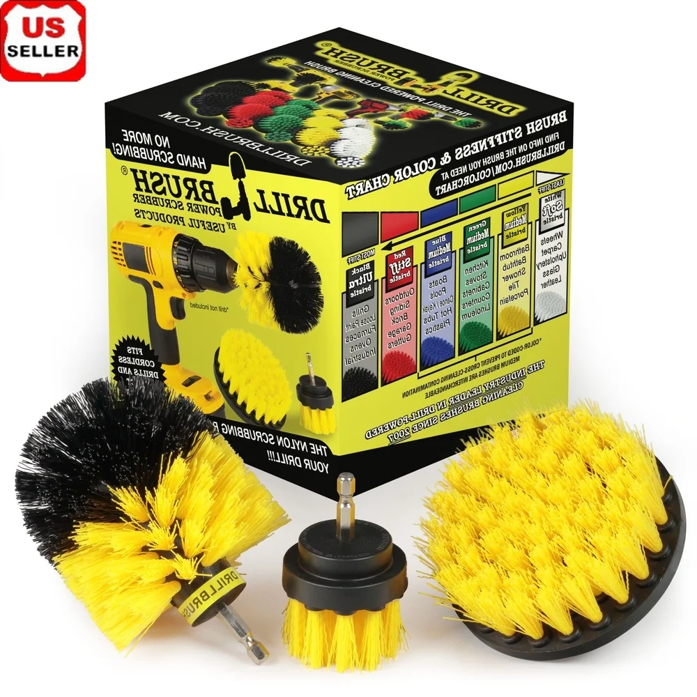 

Набор щеток для сверл скруббера, аксессуары для чистки ванной комнаты, затирка для плитки, щетка для душа, аккумуляторная дрель, инструмент для чистки, 3 шт.