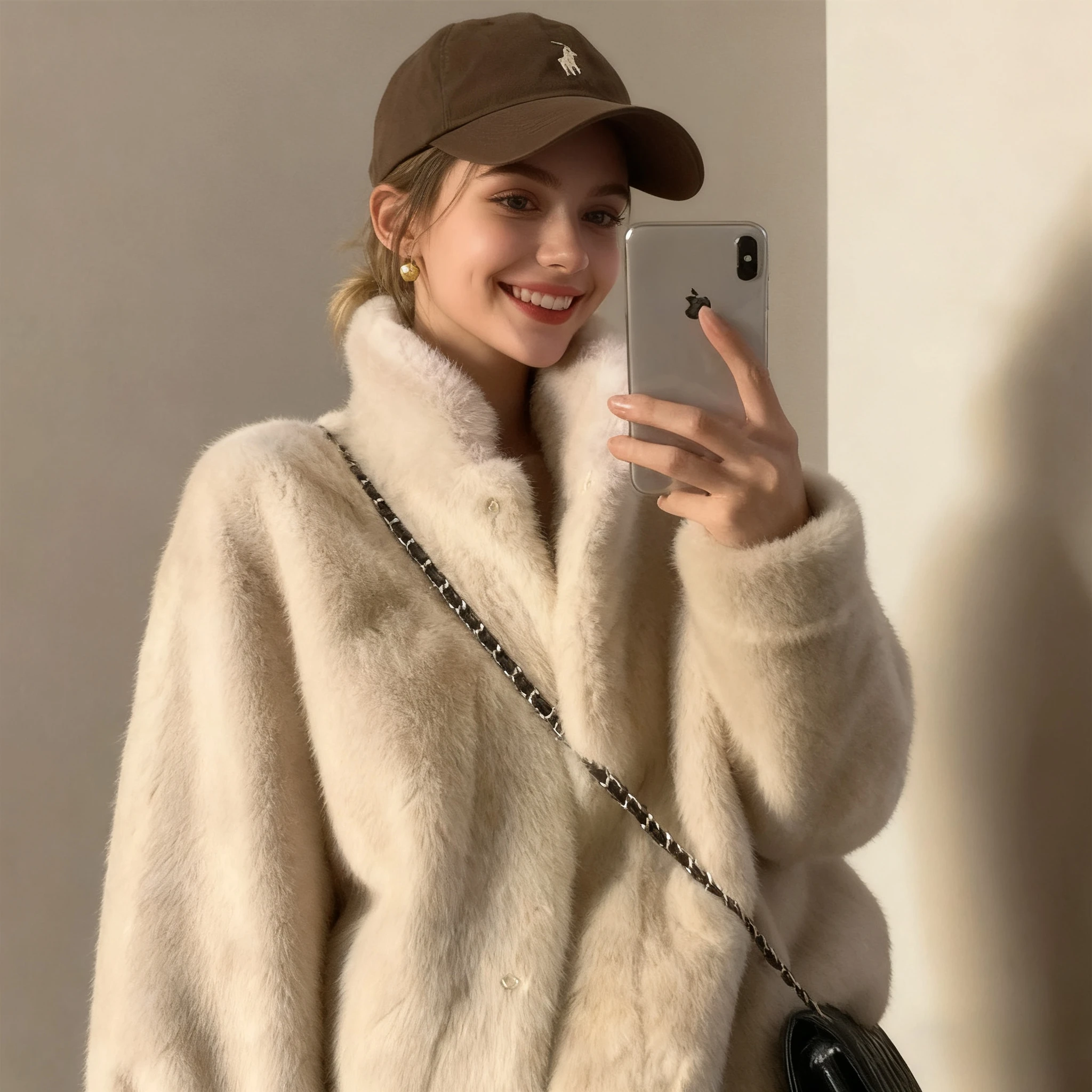 

Faux Mink Fur Coats Solid Short Fur Jackets Stand Collar Long Sleeves Women Thick Warm Fur Loose Fit Casual 2025 Autumn Winter