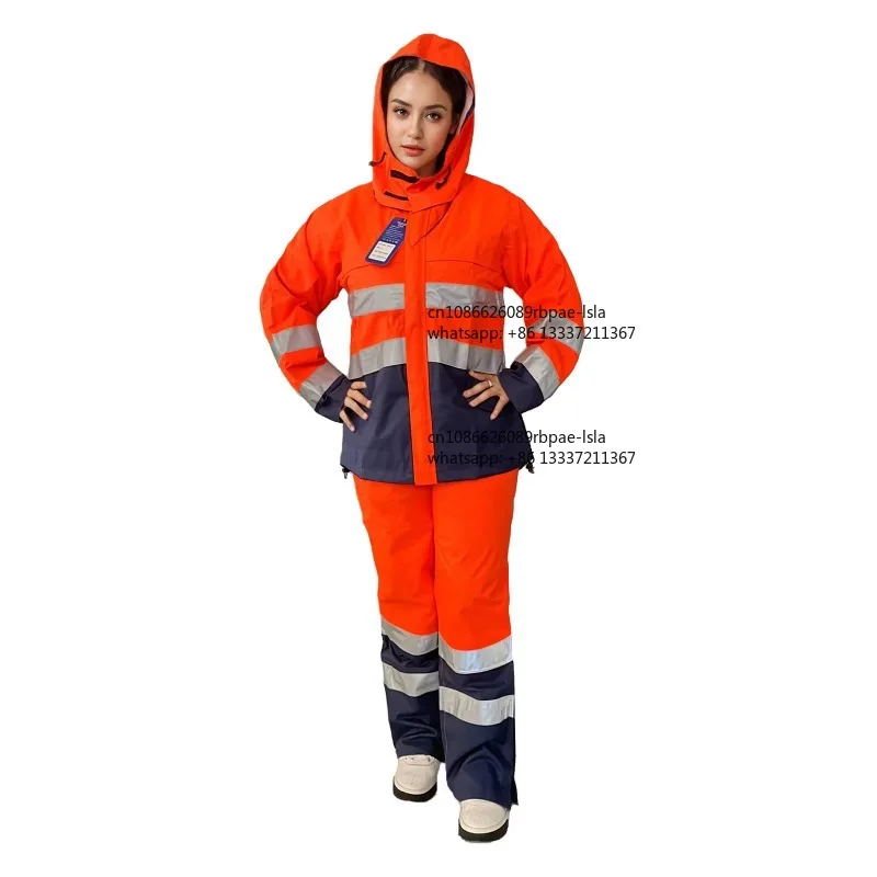 High visibility raincoat men's PVC raincoat reflective safety raincoat