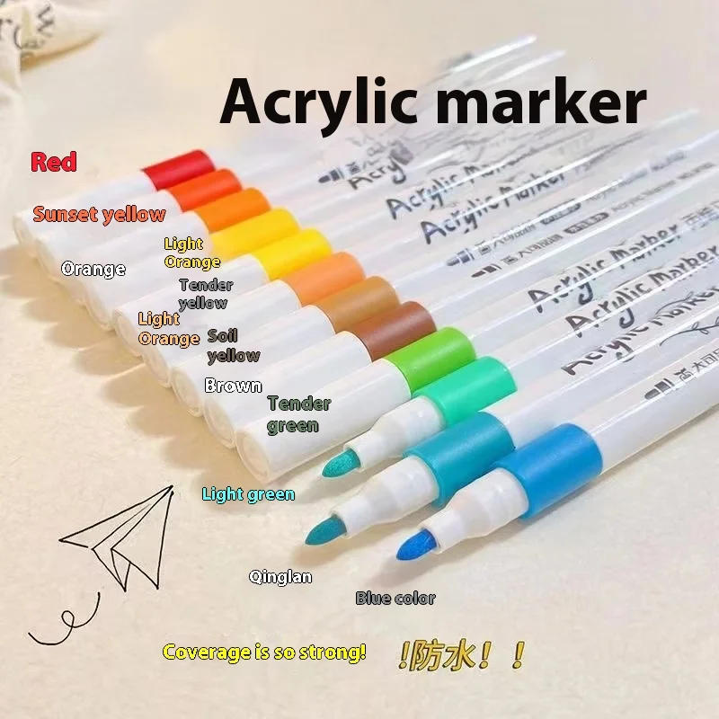 Acrylic Marker Pen Back To School Accessories Aesthetic Stationery Graffiti Color Markers Pens Drawing  Art Supplies 12/24/36/48