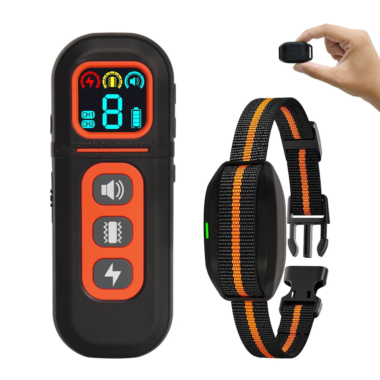 

2025 new color screen remote control dog trainer dog training supplies mini remote control bark stopper suitable for puppies