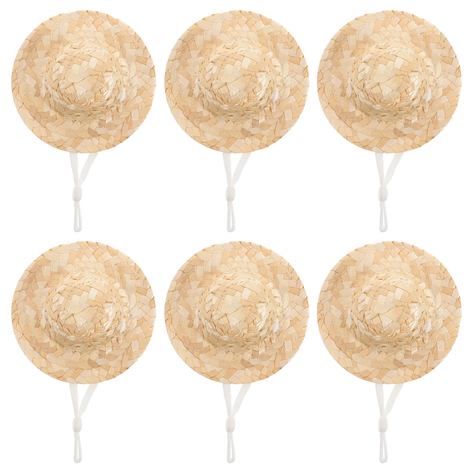 

6pcs Pet Handmade Hats DIY Craft Accessories Costume Mini Straw Hat Supplies Lightweight Comfort Summer Protection
