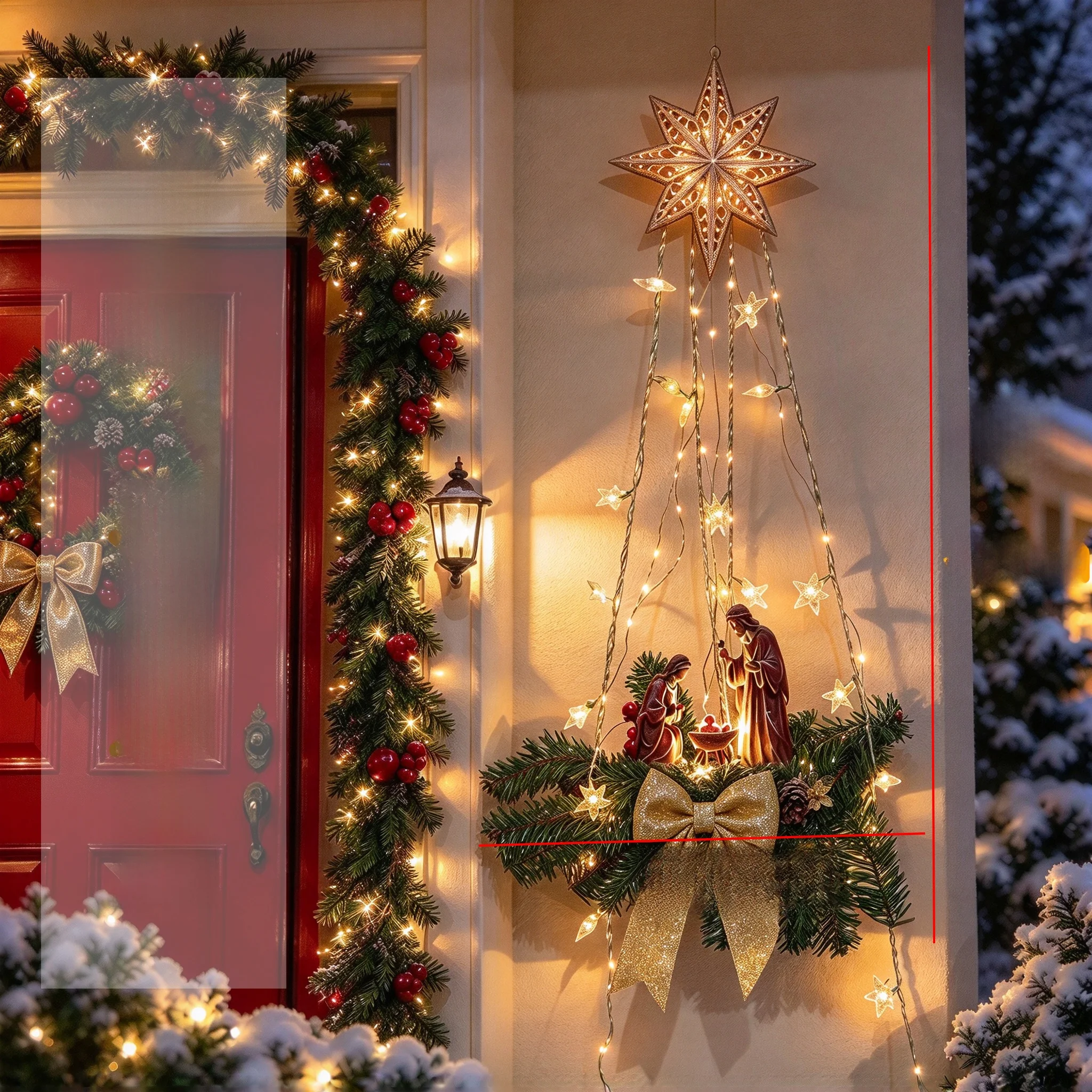 Faith Lighted Bethlehem Star of Nativity Wall Decor Christmas Home Decoration Cross-Border Craft from Mainland China