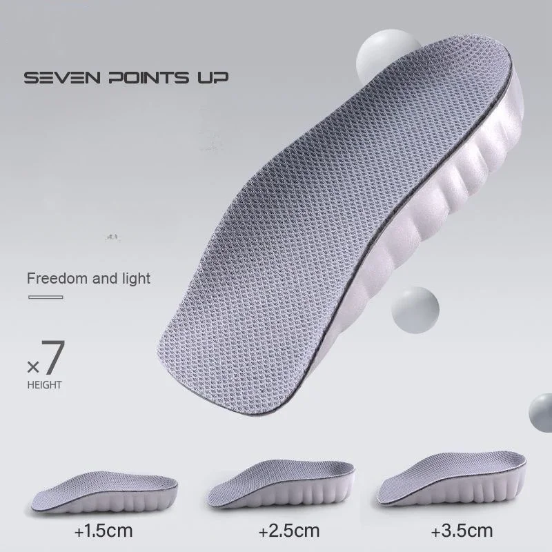 Half Shoe Insoles Heel Insert Sport Cushion Height Increase EVA Memory Foam Heel Lifting 2/3/4/5CM Taller Invisible Heighten Pad