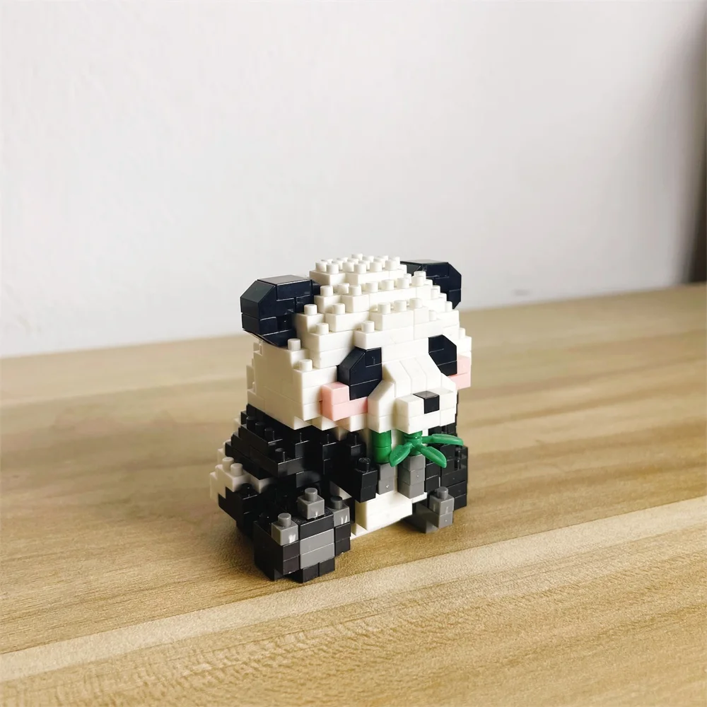 Knew Built Adorable Panda Micro Mini Building Blocks: Five Lovable Shapes, with Charming Apple and Bamboo Perfect Playmate Toys