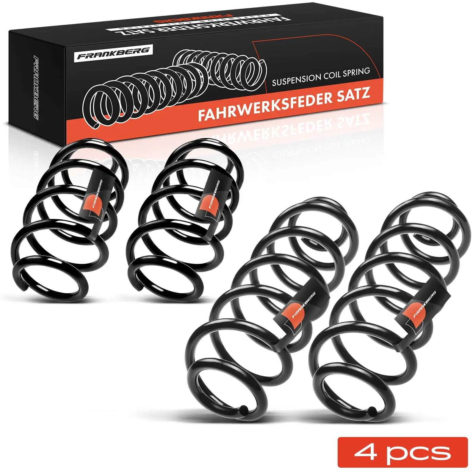 Frankberg 4x Fahrwerksfeder Vorderachse Hinterachse für Audi A3 8P1 A3 Sportback 8PA 2.0L RH3355 RH6596 RH6597 RH3354
