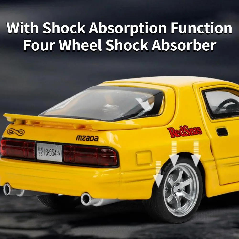 1/32 Bilancia RX7 Giocattoli In Lega Modello di Auto Fonde Sotto Pressione Modello di Veicolo con Tirare Indietro Suono Auto Sportiva per I Regali di Compleanno Del Bambino