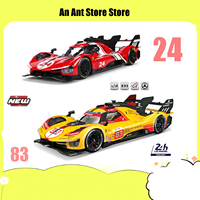 Bburago 1:18 Le Mans 24h Ferrari 499p Series No.24 No.83 Coated Simulation Alloy Miniature Model Car Custom Kid Toys Gift