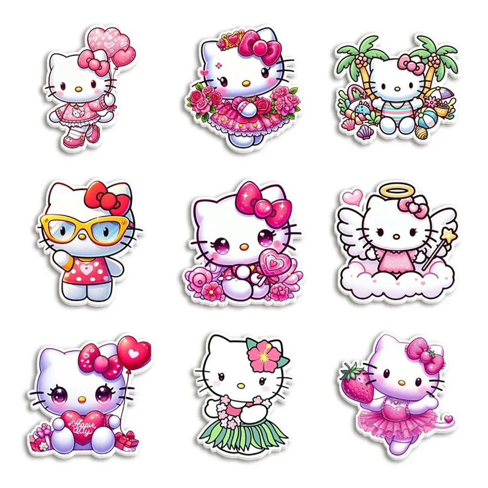 Sanrio 10pcs/lot Hello Kitty Printed Resin Planar Sheet Transparent Acrylic Glitter Acrylic for Phone Case Bows Resin Sheet