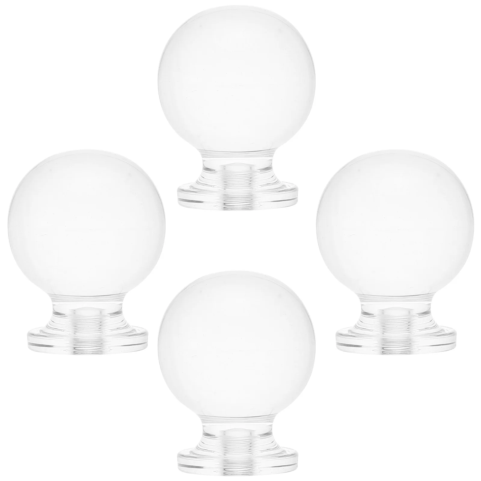 12Pcs Transparent Acrylic Round Ball Knobs Sturdy Comfortable Grip for Closet Doors Cupboard Panels Dresser Drawers
