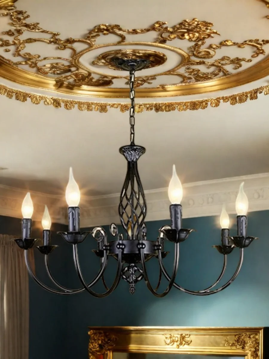 

Retro Industrial Chandelier Light 3/4/5/6 heads European Wrought Iron Lamps For Living Room Bar Restaurant E14 Lustre Luminaria