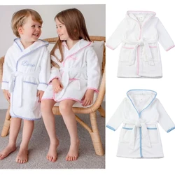 Mudbala Four Seasons White Terry Cloth Hooded Bathrobes Sibling Matching Kids Boys Girls Robes