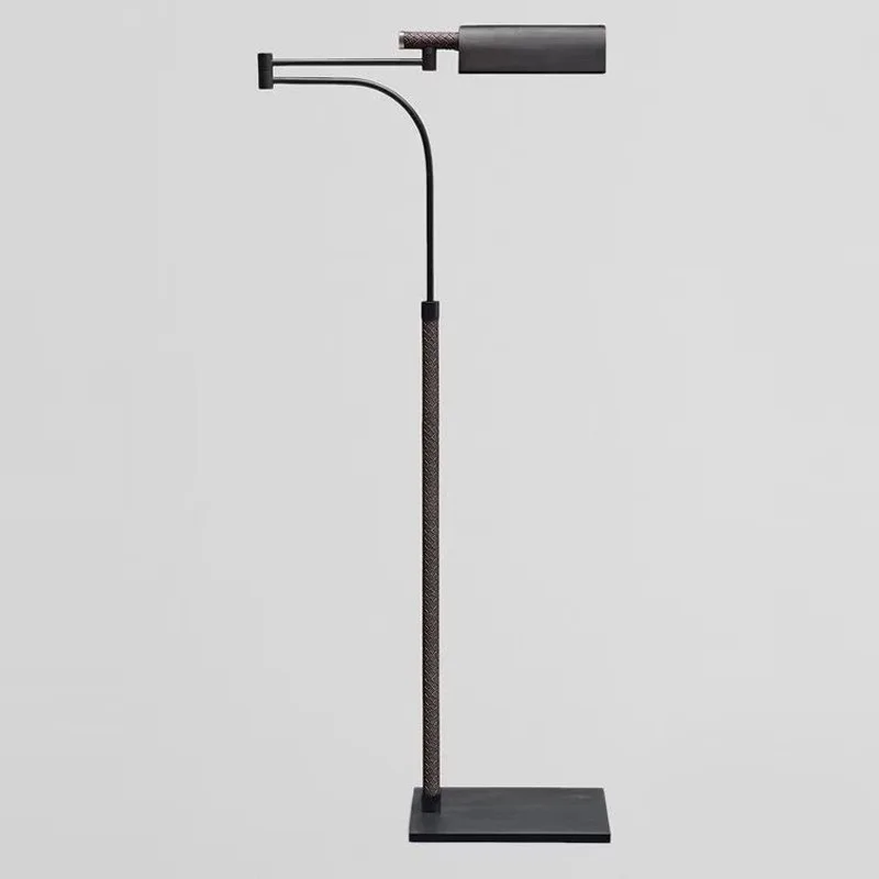 Italian postmodern simple wrought iron leather bedroom decorative table lamp, designer living room study personalized floor lamp
