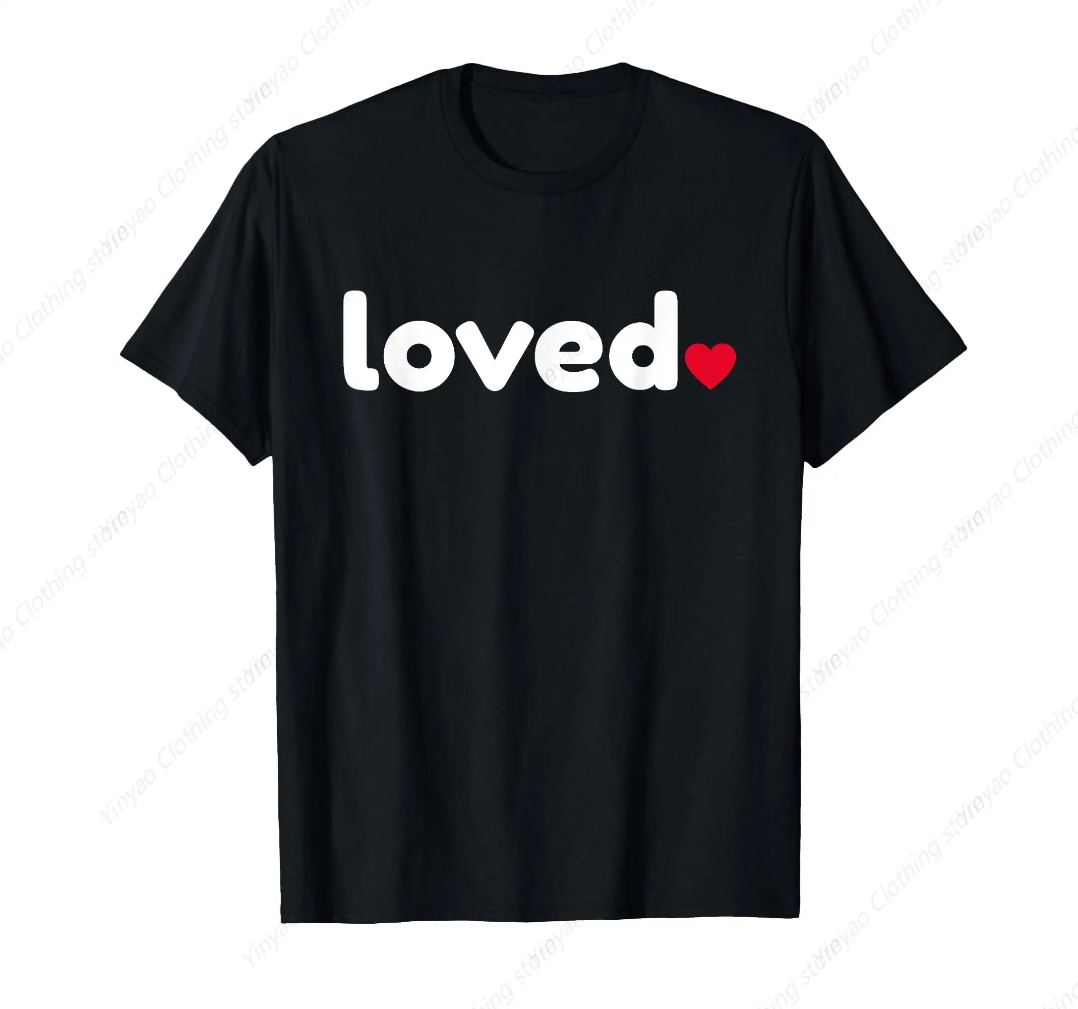 

Beloved Red Heart Printed Shirt Cool And Funny Valentine'S Day Gift Couple T-Shirt Pure Cotton Casual T-Shirt