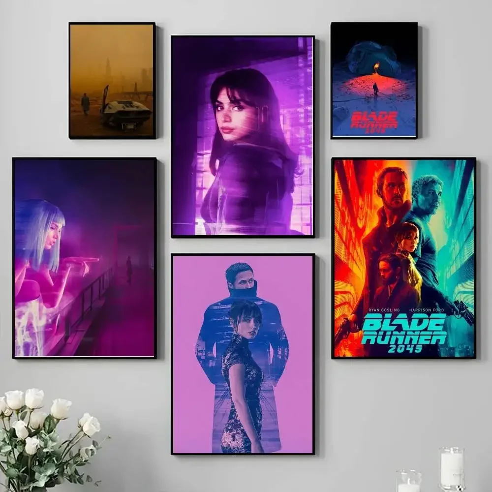 B-Blade Runner 2049 Poster Self-adhesive Art Waterproof Paper Sticker Coffee House Bar Room Wall Decor