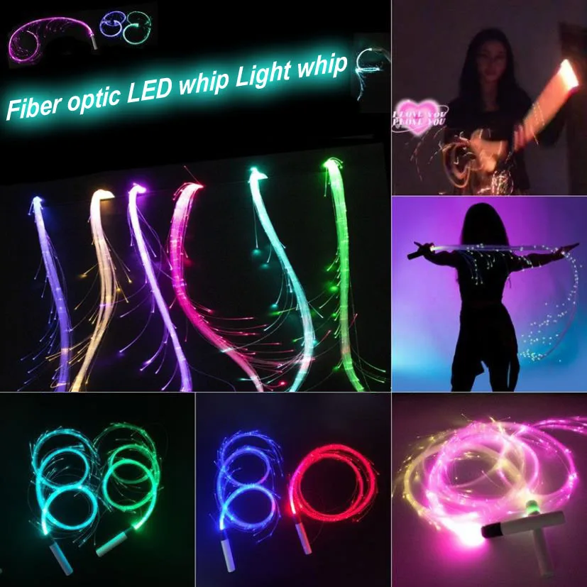 

Fiber Optic LED Whip Light Colorful Dancing Nightclub Bar Party Atmosphere Prop Lithium Battery-Colorful Lightning