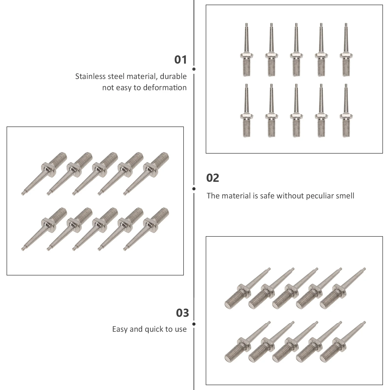 

10Pcs Premium Stainless Steel Ear Tag Needles Ergonomic Design Lightweight Easy Carry Farm Supplies Livestock Tools