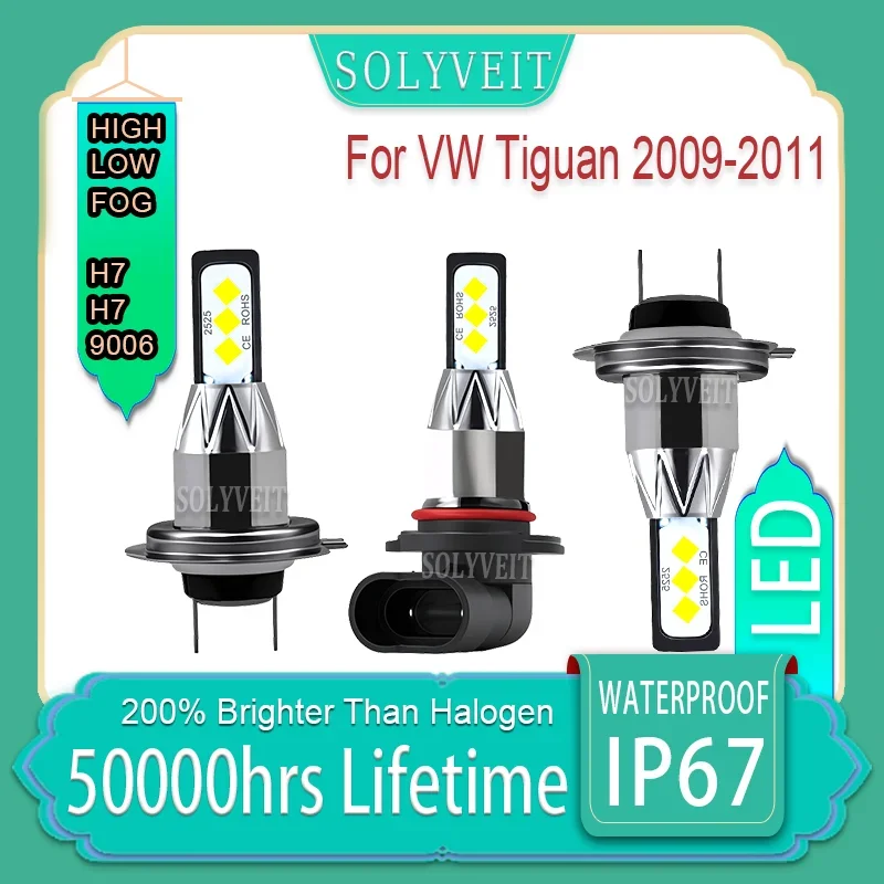 

Instant Installation Plug-and-Play All-Weather Performance H7 H7 9006 Headlight foglight LED For VW Tiguan 2009 2010 2011