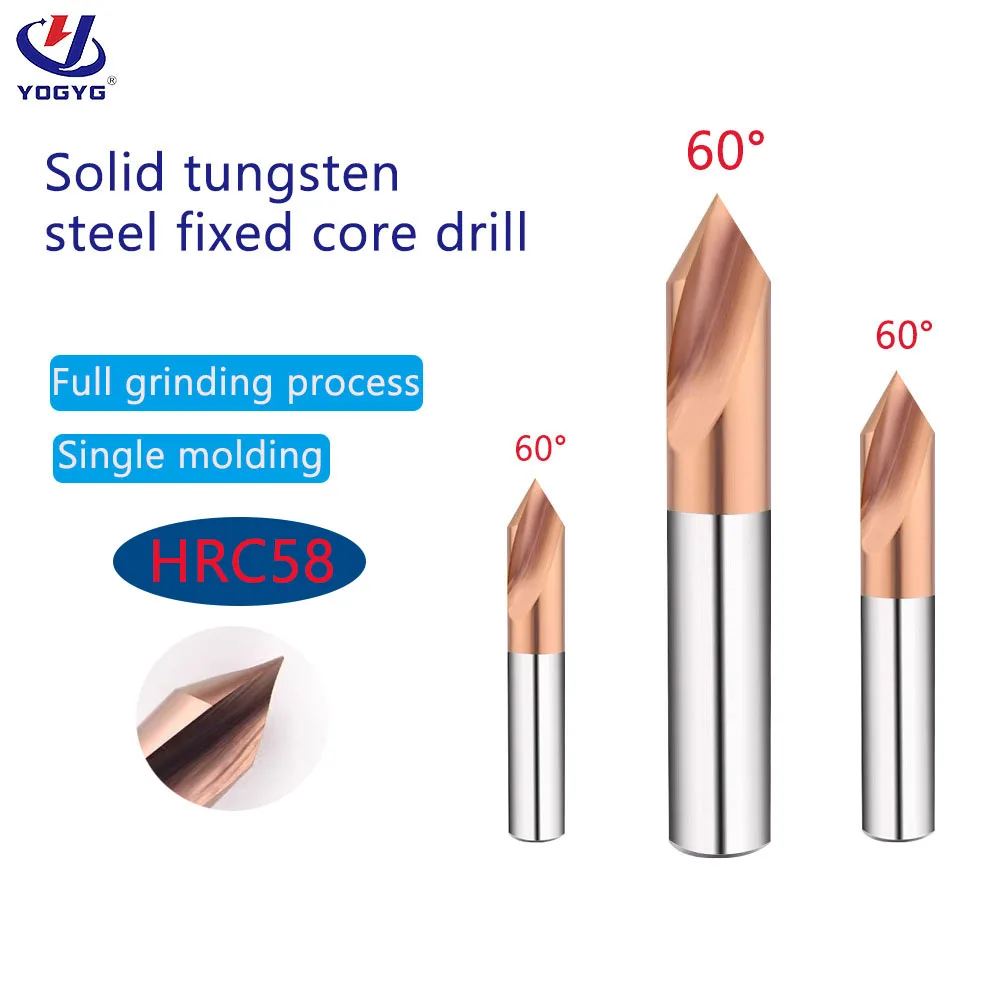 

HRC58 Carbide Spot Drill Bit 60Degree CNC Chamfering Drilling Guide Tool Tungsten Steel Location Centering Spot drilling Pilot