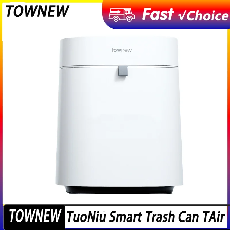 Original Townew Smart Trash Can TAir Ceramic White 12L Bin, room & bath. One-touch pack & blow bag, simple & fully functional -