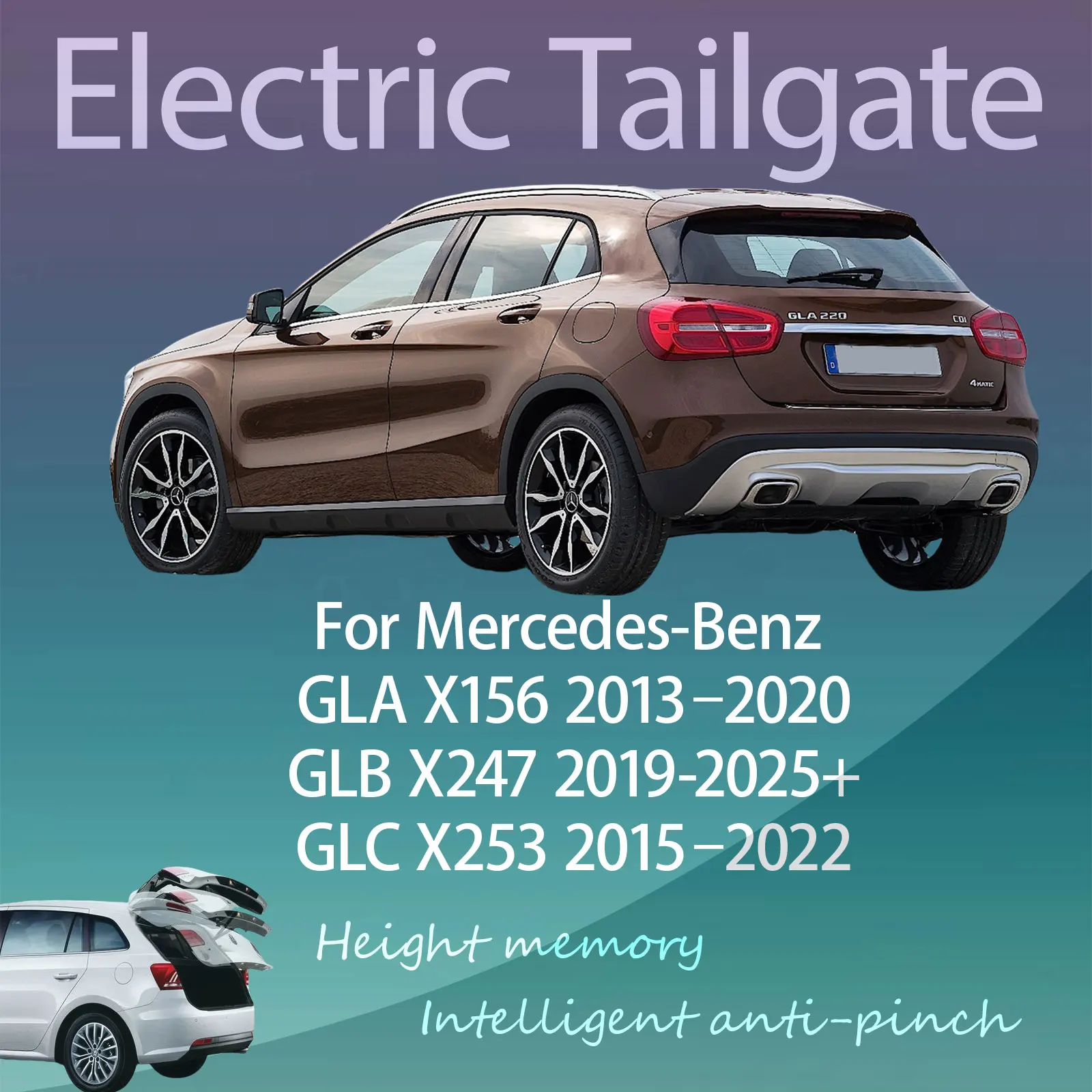 Для Mercedes-Benz GLA X156/GLB X247/GLC X253 Автоматический подъемник с защитой от защемления электрической задней двери с датчиком багажника Для Mercedes-Benz GLA X156/GLB X247/GLC X253 Автоматический подъемник с защитой от защемления электрической задней двери с датчиком багажника