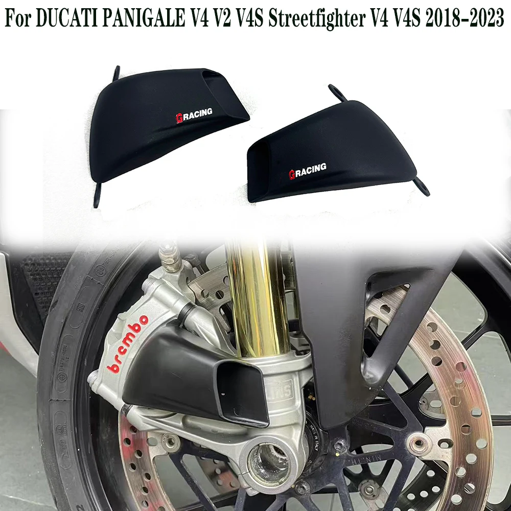 

abs Matte black Motorcycle Front Brake Air Duct Caliper Radiator Cover For DUCATI PANIGALE V4 V2 V4S Streetfighter V4 V4S 2018-