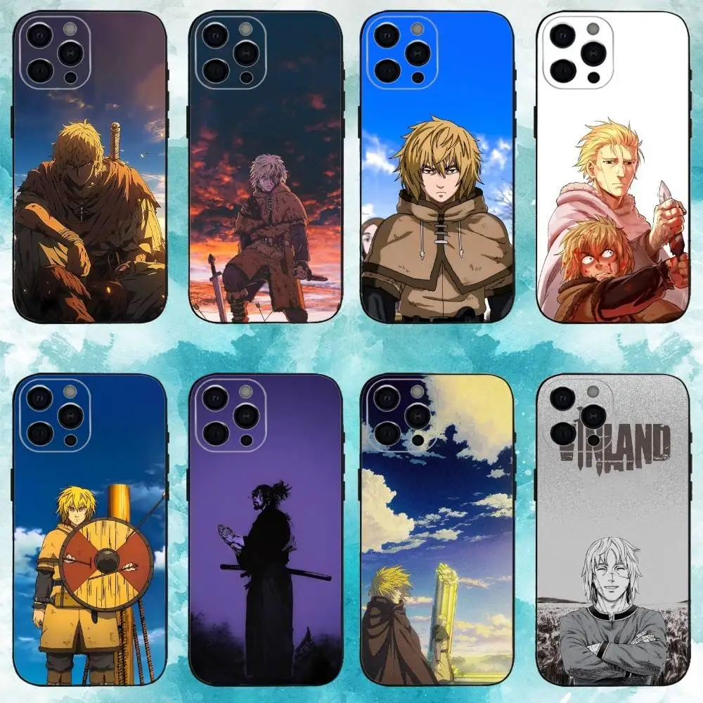 

Hot Comics V-Vinland S-Saga Phone Case For iPhone17,16,15,14,13,12,11 Plus,Pro Max Soft Black Cover