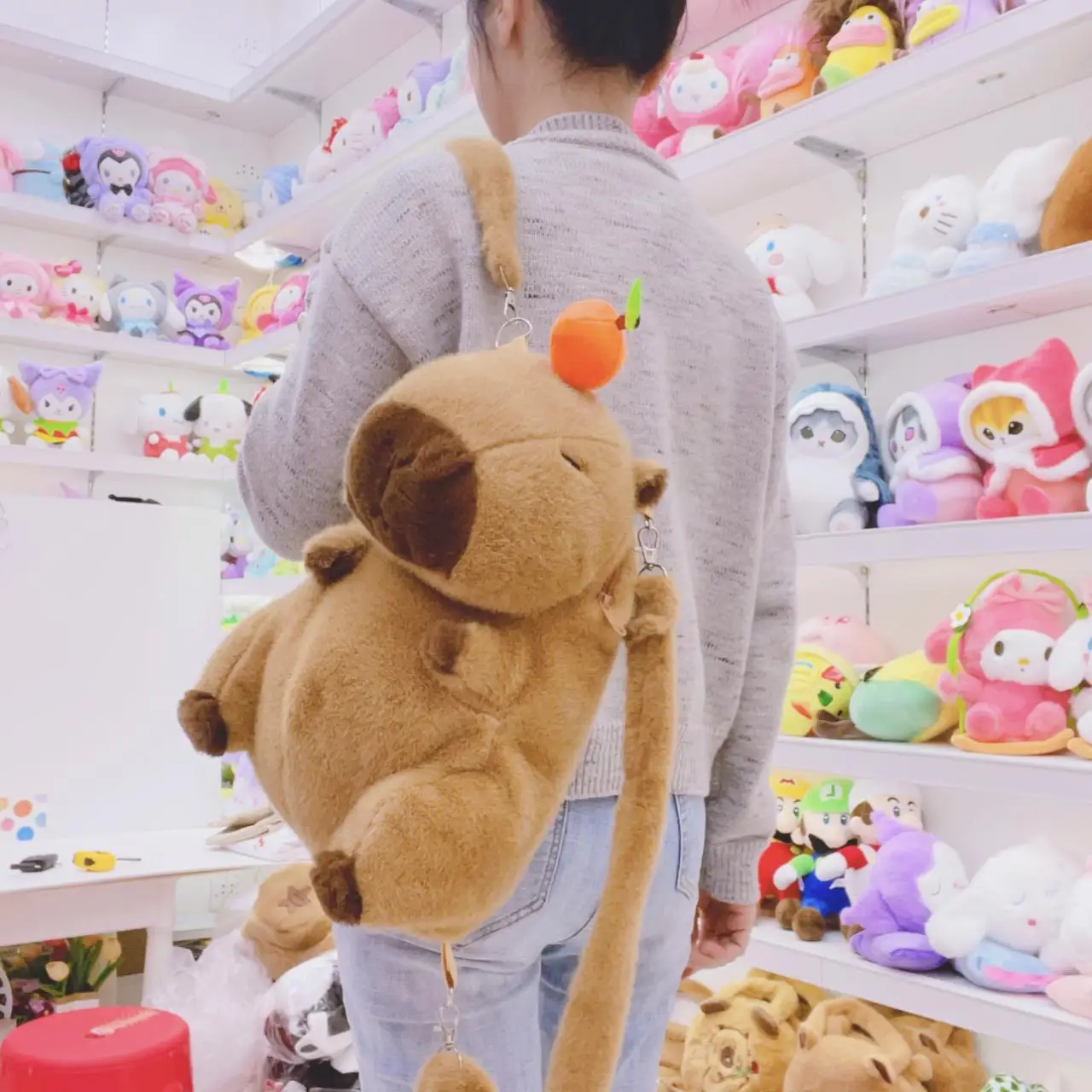 Kawaii Fashion Plushie Doll Capybara Plush Backpack Handbag Children's Bag Shoulder Bag Mini Knapsack Bags Gifts For Girlfriend