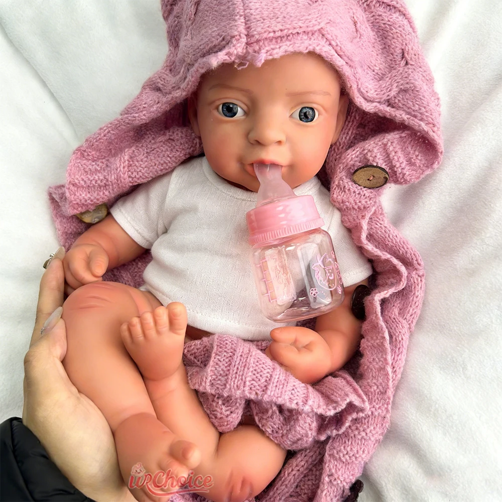 

Flexible Open Mouth Girl Realistic Silicone Reborn Baby 44cm Weighted Doll for Creative Photography and Film Projects
