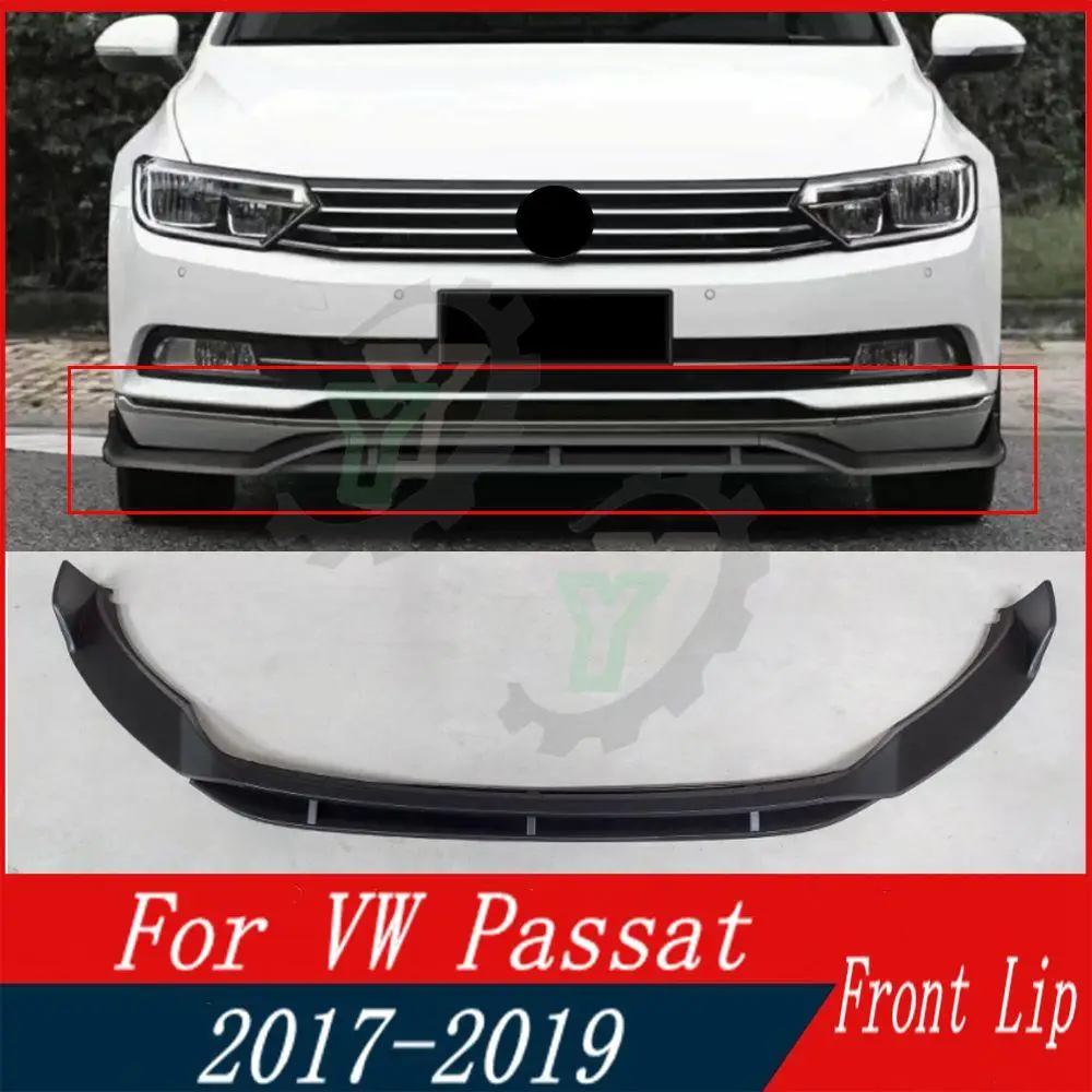 

Car Front Spoiler Bumper Lip Glossy Black Car Lower Splitter Body Kit Guard Plate Lippe Board For VW Passat B8 2017 2018 2019