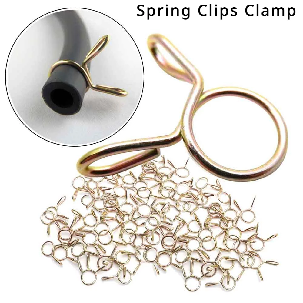 

50/30/20/10pcs 8mm Oil Water Fuel Tube Hose Clamps Auto Motorcycle Scooter ATV Moped Fuel Line Hose Tubing Spring Clips Clamp