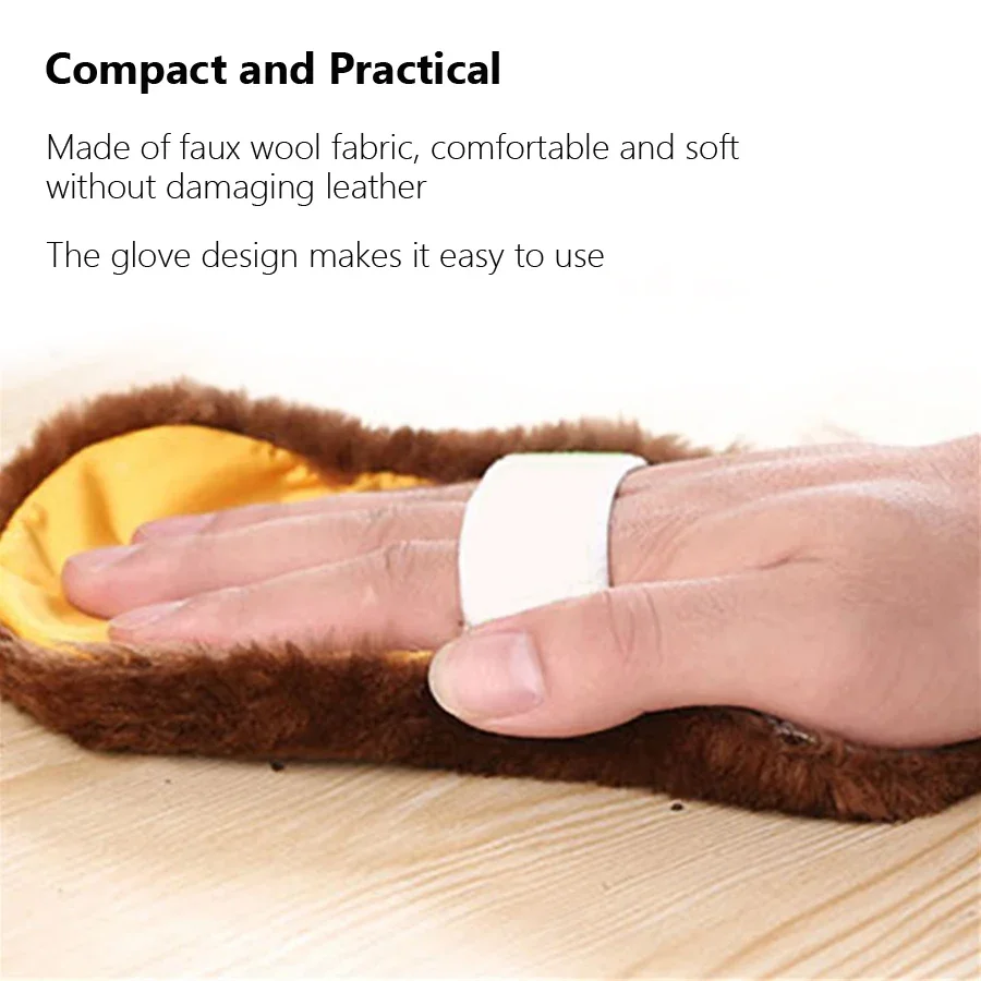 Shoes Polishing Glove Multifunctional Leather Shoe Polishing Cleaning Cloth Portable Soft Plush Shoes Shine Cloth Handheld