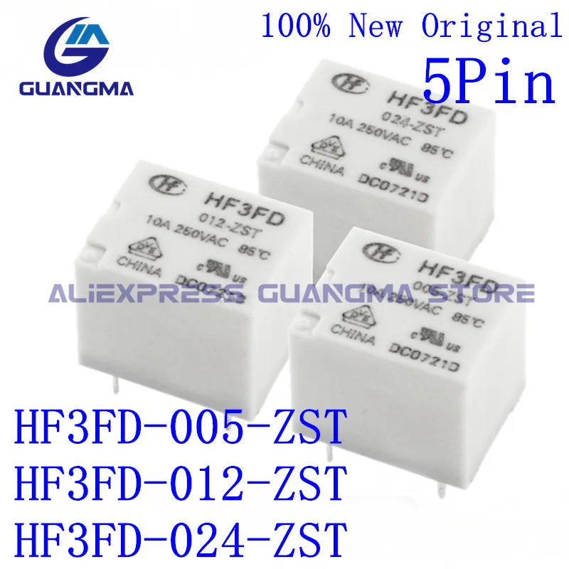 

20PCS Relay HF3FD 005-ZST HF3FD 012-ZST HF3FD-024-ZST 4Pin 10A 250V T73 DC5V 12V 24VDC Suitable for kettle Soybean Milk machine