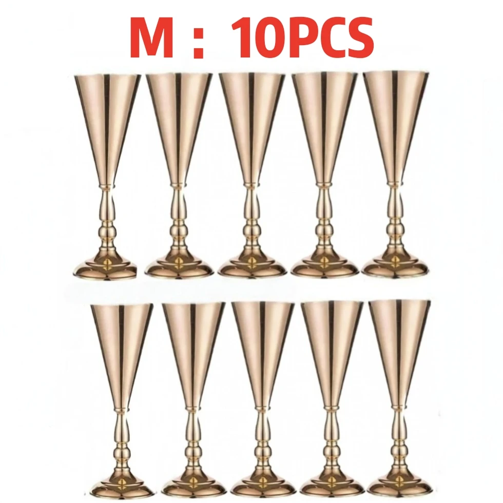 Gold Metal Trumpet Vase Stand Holder Cone Flower Holder for Wedding Table Centerpiece, Party & Home Decor 3 Sizes Choose image 3