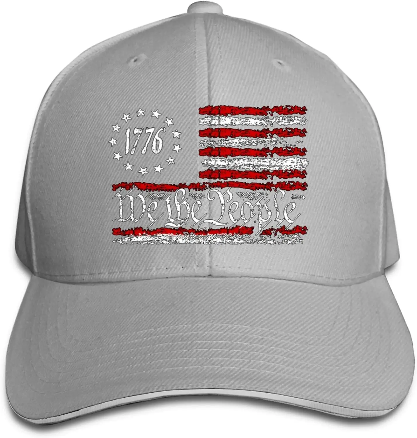 We The People 1776 Vintage USA Flag2 Baseball Cap Adjustable Sandwich Cap Sandwich Cap Dad Hat