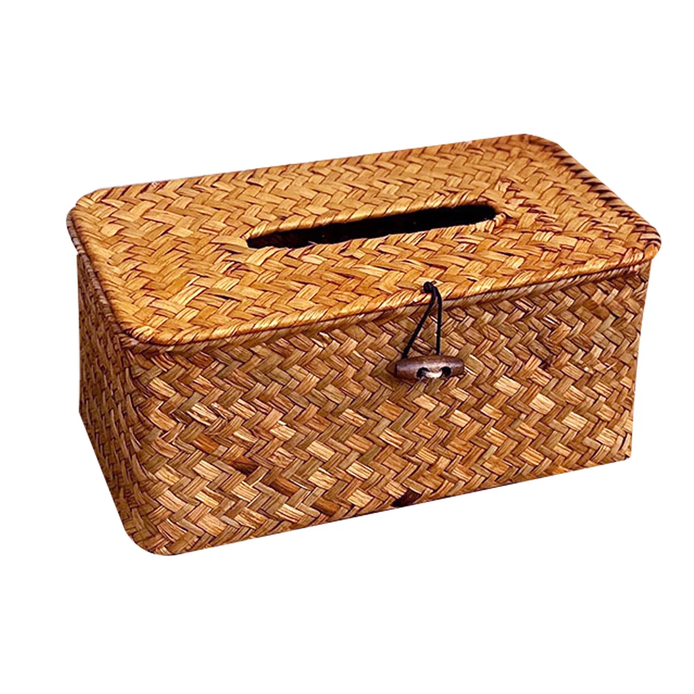 

Seagrass Tissue Box H woven Straw Napkin Container Dispenser Decorative Woven Paper Holder Farmhouse Style Easy Replacement