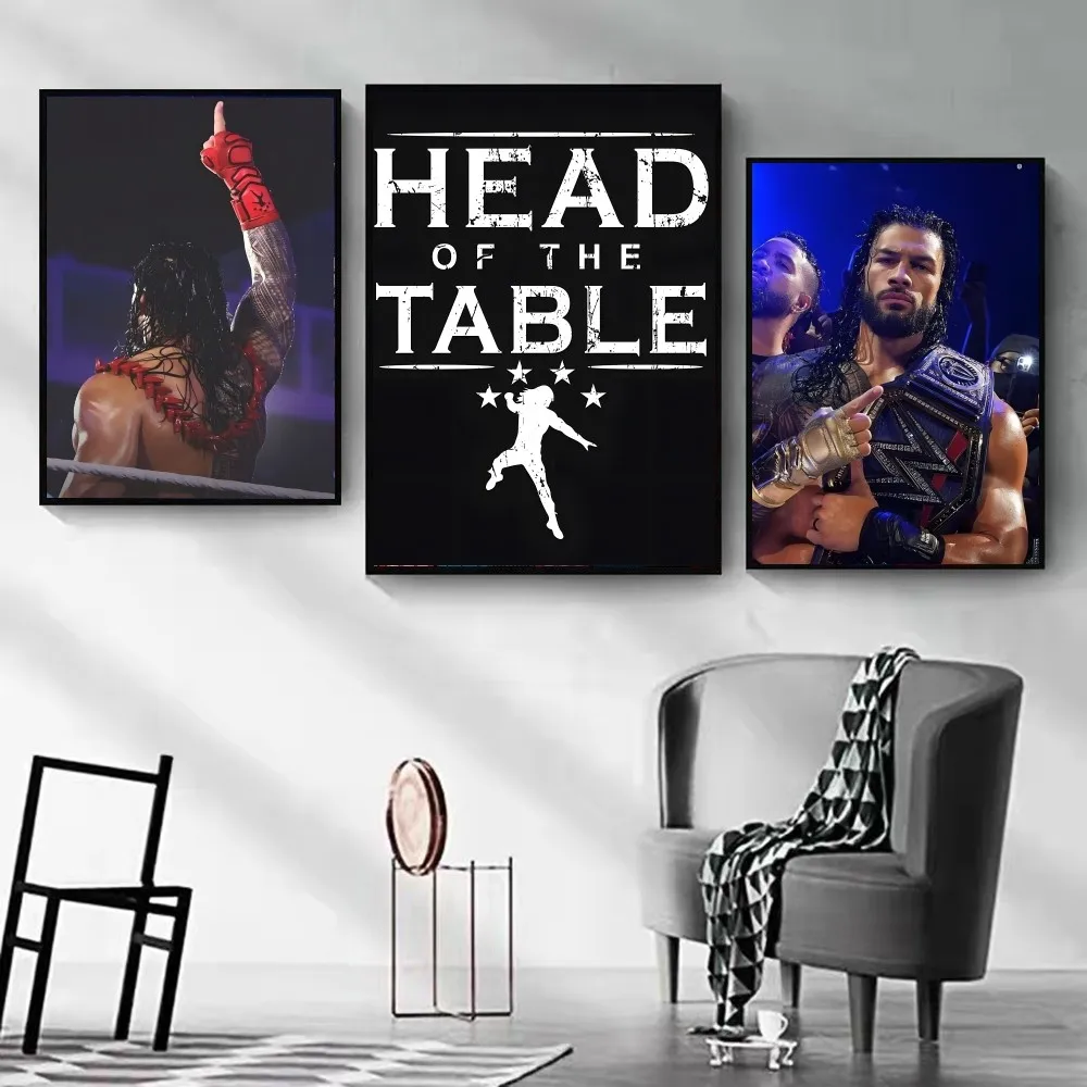 Wrestling Star Roman Reigns Poster DIY Poster Kraft Paper Vintage Poster Wall Art Painting Study Stickers Big Szie Wall Painting