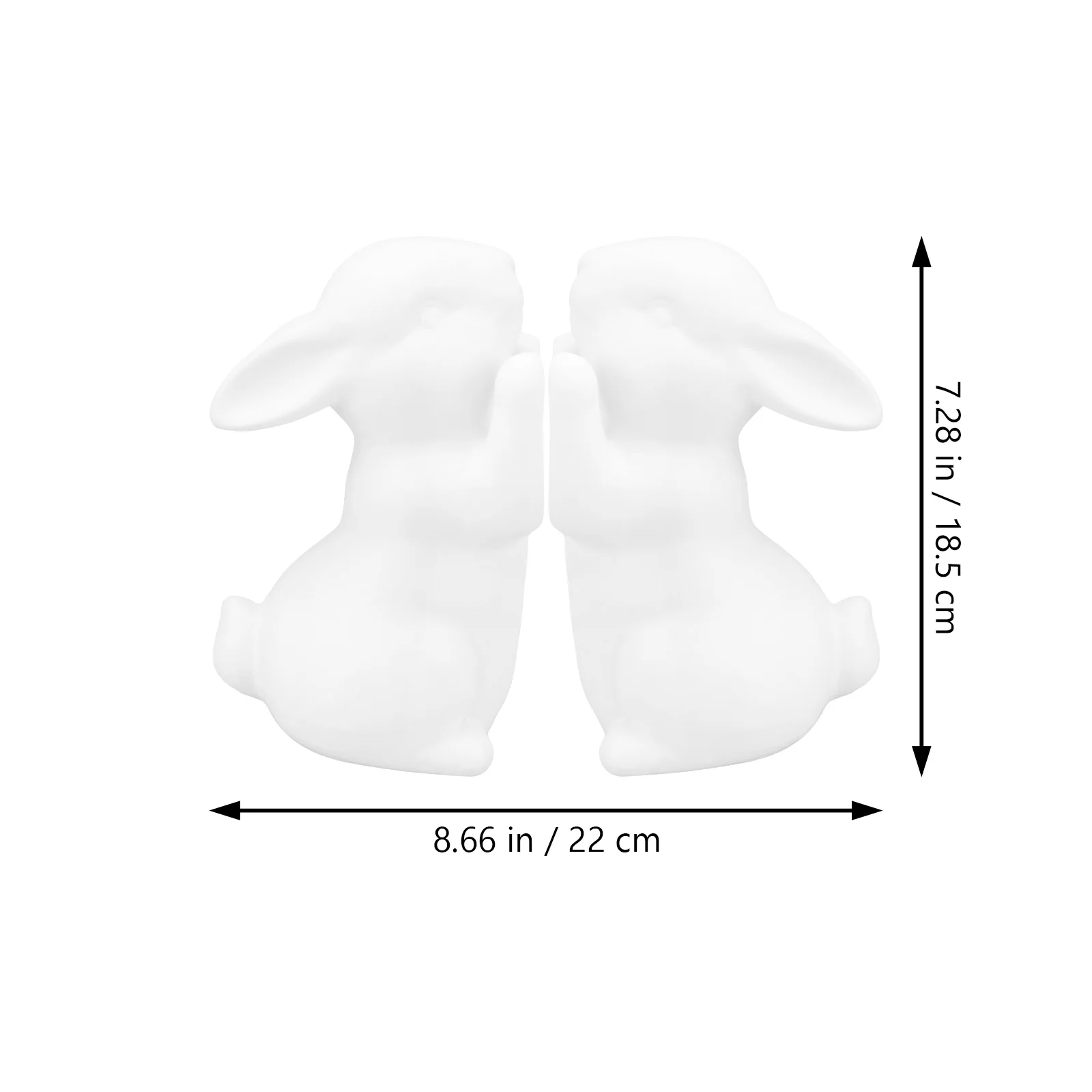 2 Pcs Book Decor Desk White Rabbit Ends Cute for Shelves Quirky Desktop Bookshelf