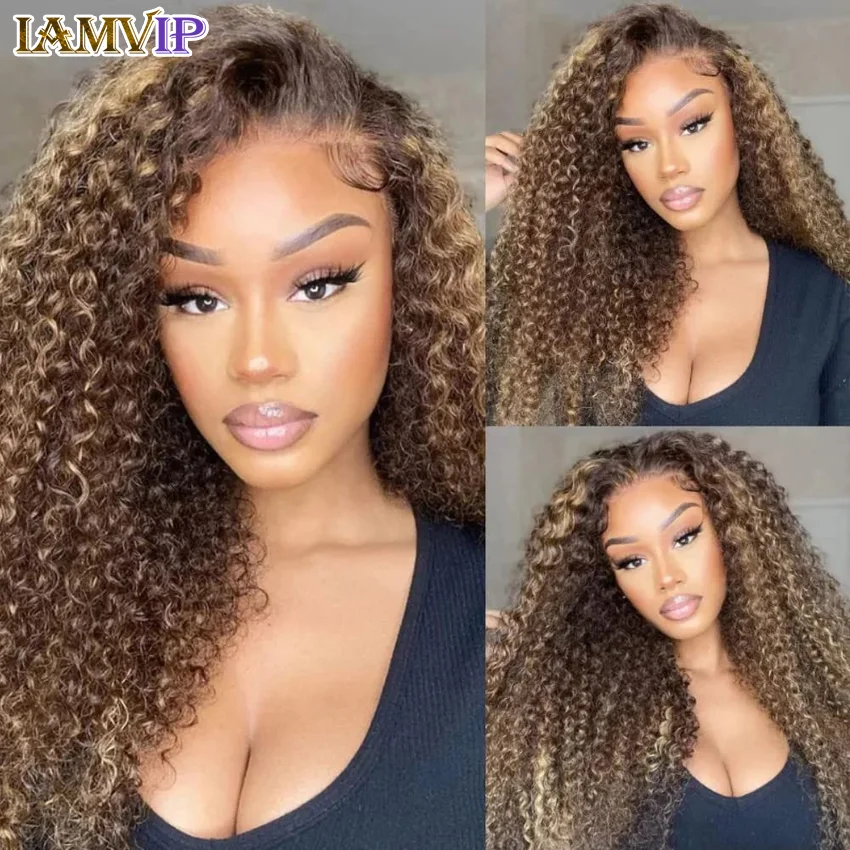 30 Inch Highlight Color 13x6 Hd Lace Frontal Wig Water Curly Human Hair Wigs 13x4 HD Transparent Deep Wave Lace Frontal Wig New