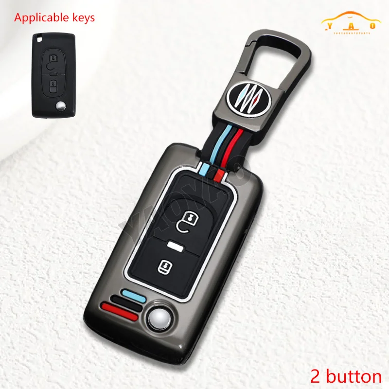 

Zinc Metal Car Key Cover Case Fob For Peugeot 207 307 308 407 607 807 Partner Citroen C2 C3 C4 C5 C6 Xsara