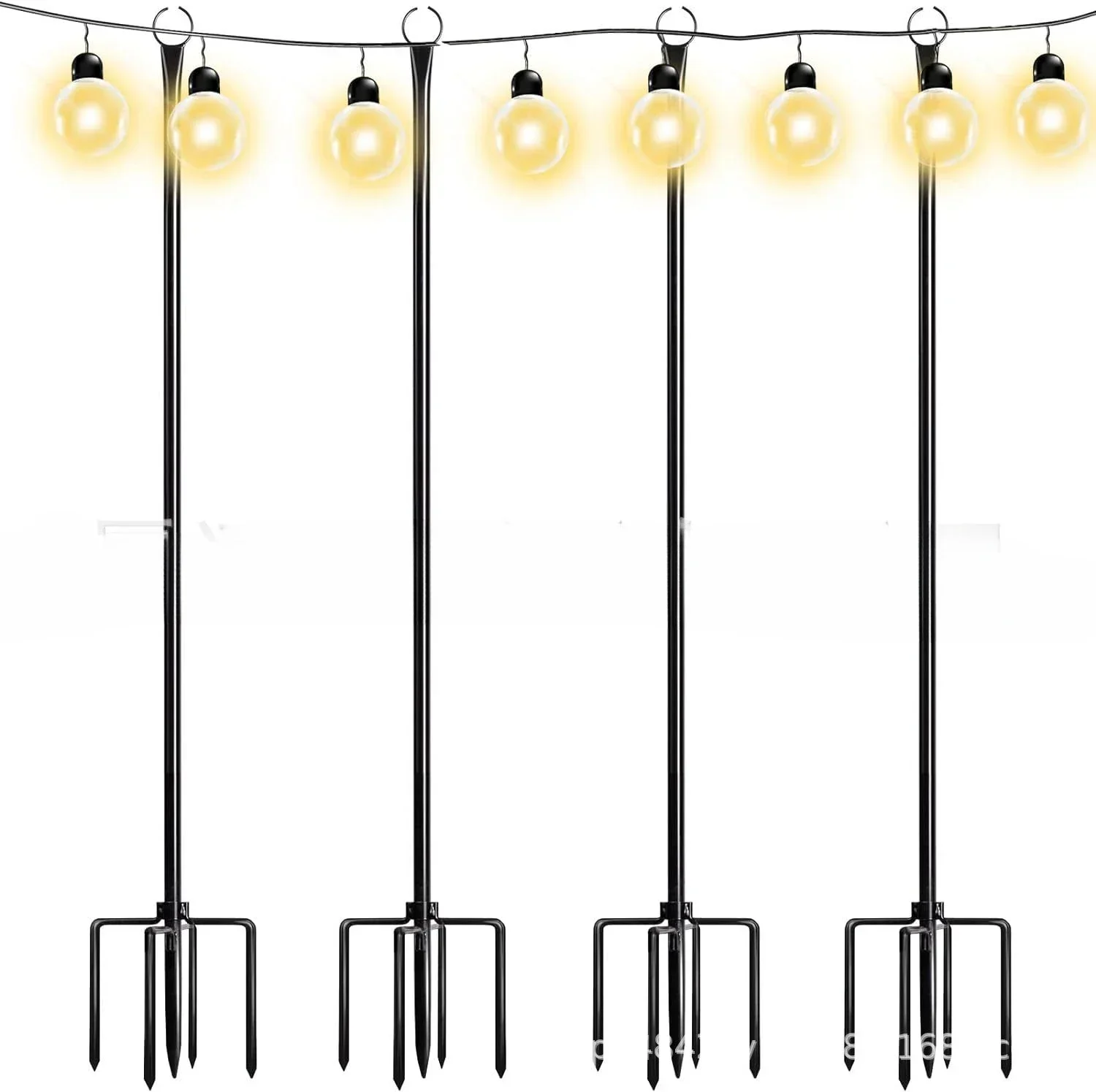 

Outdoor metal light pole with hook, LED light raised frame height, metal reinforcement thickened